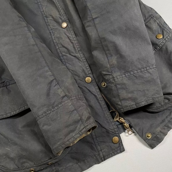 Women's Barbour Vintage Beadnell Wax Jacket Dark Blue size UK14 US10 - Picture 11 of 16